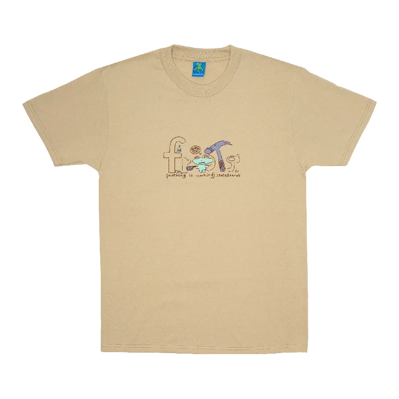 Athletic Fit T-shirt-FROG SKATEBOARDS NOTHING IS WORKING TEE SAND