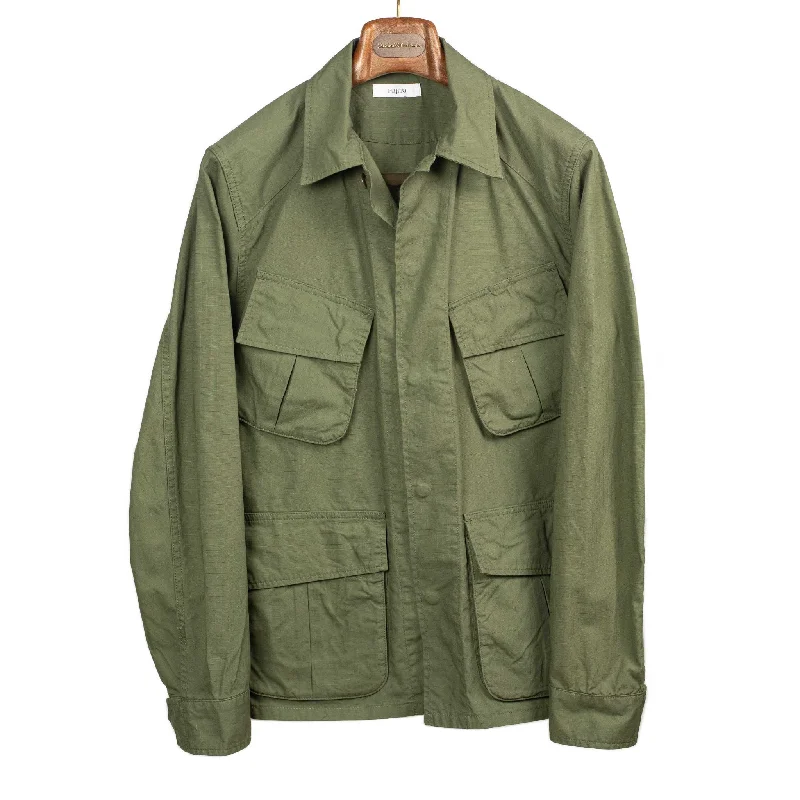 Lightweight Windproof Jacket-Jungle Jacket in olive green cotton ripstop