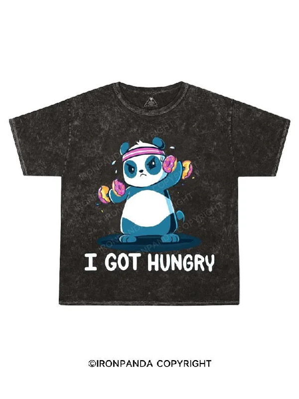 Minimalist Design T-shirt-I GOT HUNGRY Kids Washed T-Shirt