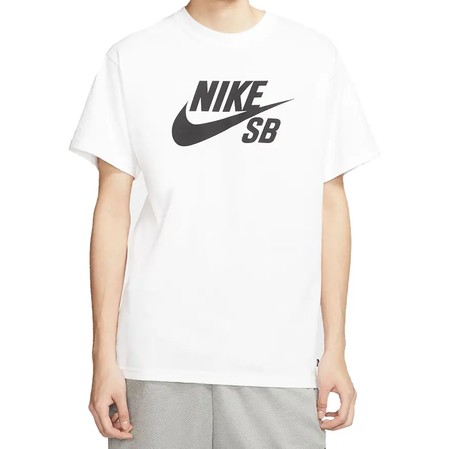 Neon Color T-shirt-Nike SB Logo Tee Shirt - White