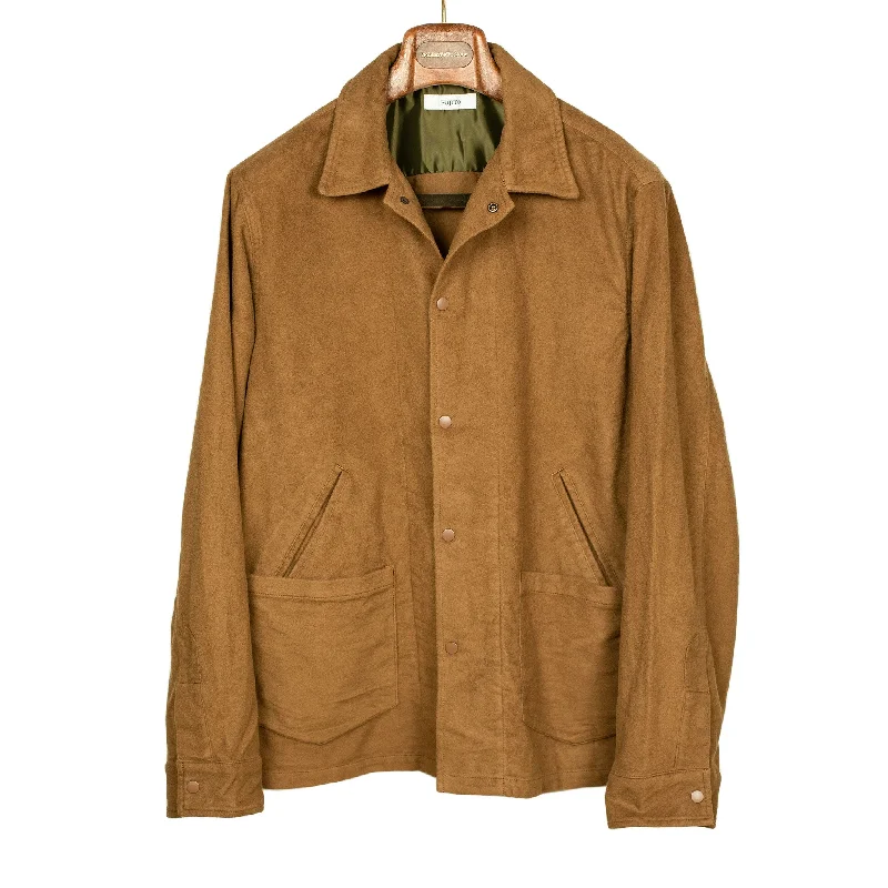 Athletic Performance Jacket-Work jacket in camel cotton moleskin