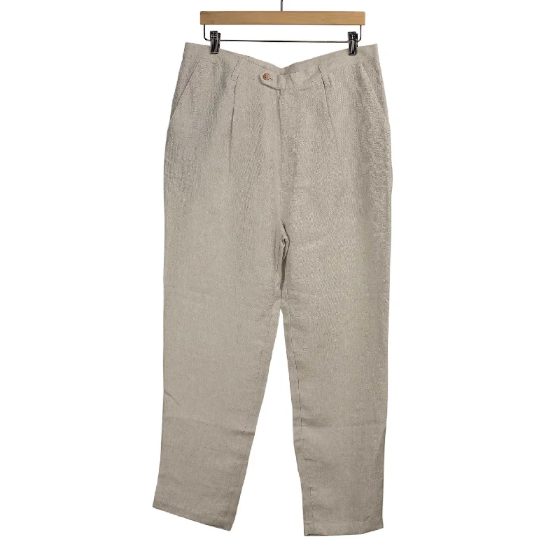 Comfy Relaxed-fit Pants-Seabiscuit wide trousers in sand linen