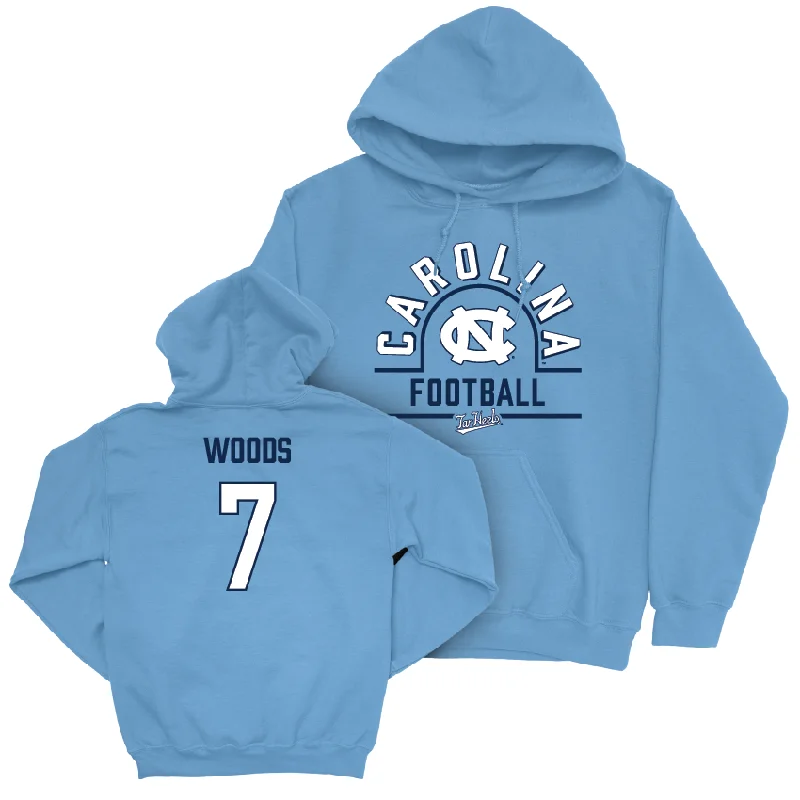 Cozy Sherpa Lined Hoodie-UNC Football Carolina Blue Classic Hoodie  - Ashton Woods