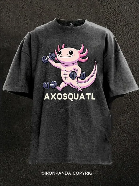 Workout T-shirt-AXOSQUATL Washed Gym Shirt