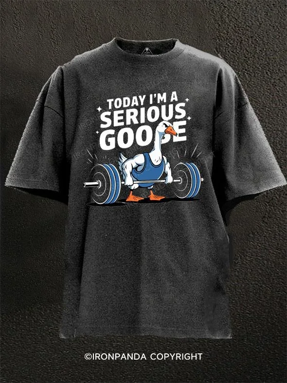 Luxury T-shirt-today i'm a serious goose Washed Gym Shirt