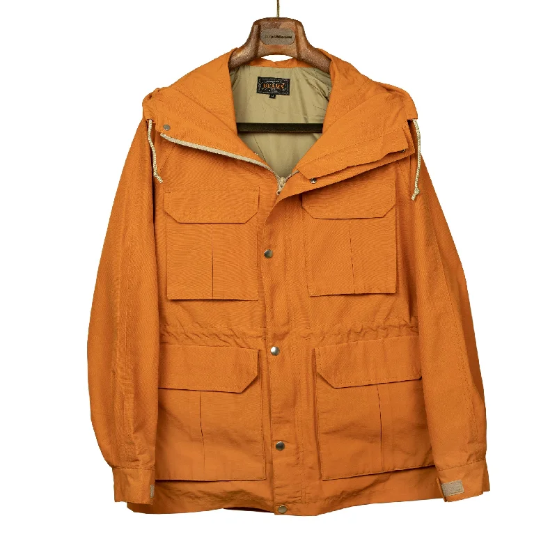 High-visibility Jacket-Mountain parka in orange cotton nylon