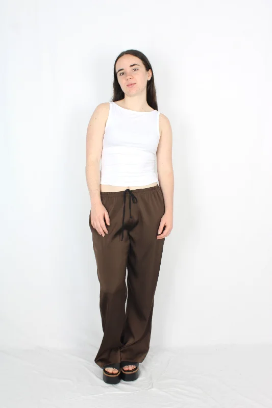 Comfortable Casual Pants-Repertoire - Satin Wide Leg Pants