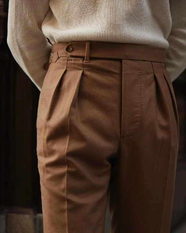 Stylish Velvet Pants-VBC: Sand Woolen Flannel High Rise Pant