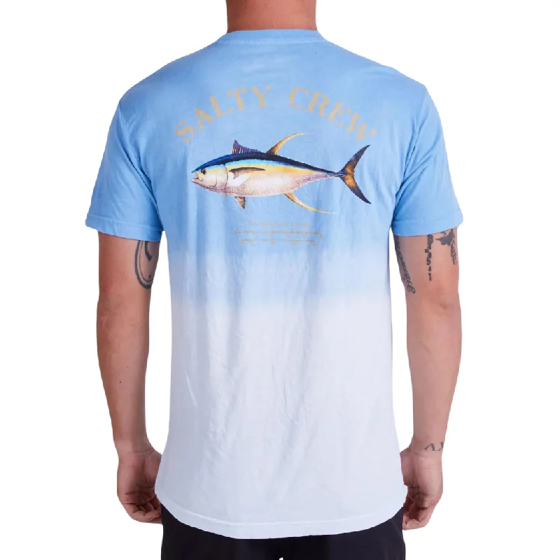 Boho Style T-shirt-Salty Crew Fish Mount Dip Dye T-Shirt - Ocean Blue