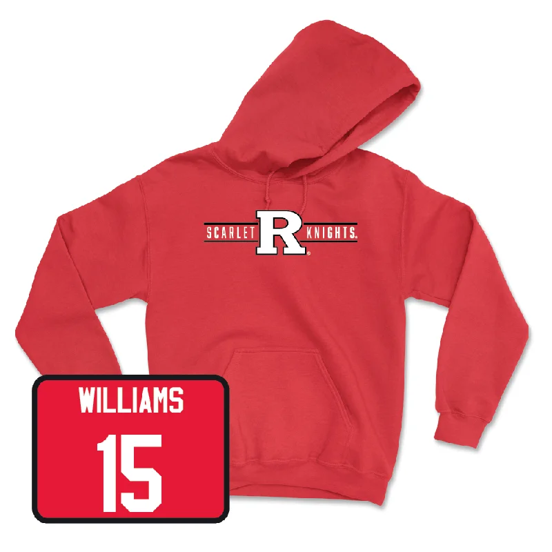 Athletic Fit Hoodie-Red Football Scarlet Knights Hoodie - Zilan Williams