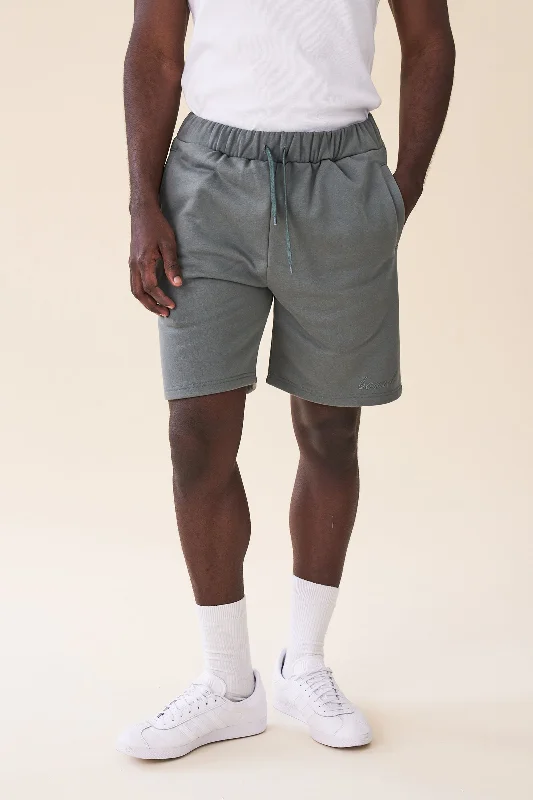 Casual Summer Shorts-SCRIPT JOGGER SHORTS- PINE GREEN