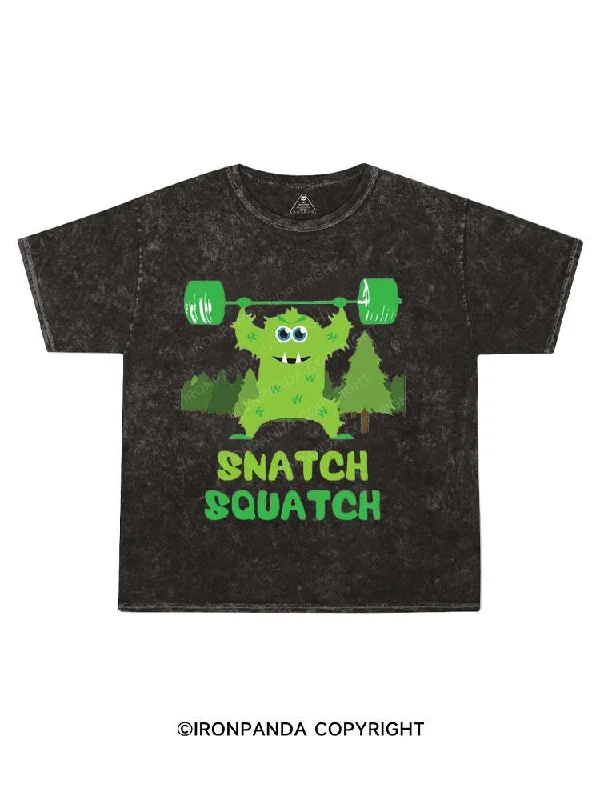 Luxury Cotton T-shirt-Snatch Squatch Kids Washed T-Shirt