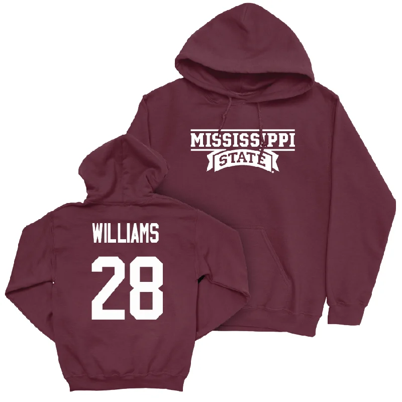 Soft Hoodie With Pockets-Maroon Football Team Hoodie   - Brinston Williams