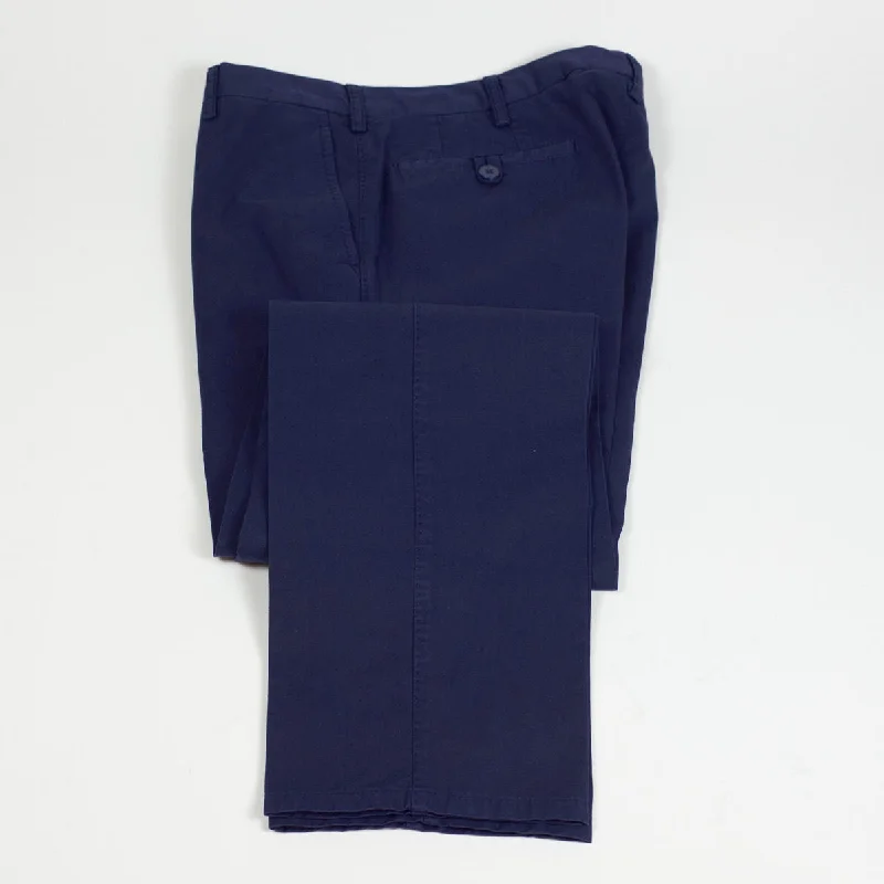 Stylish Jogger Pants-Navy blue lightweight cotton twill trousers