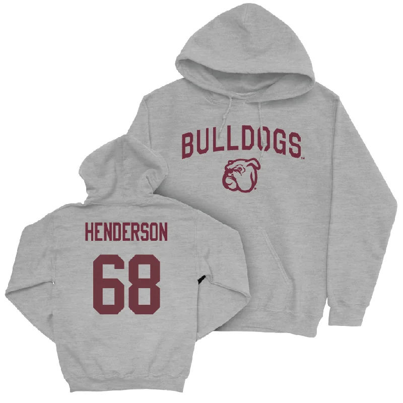 Comfortable Hoodie For Hiking-Sport Grey Football Bulldogs Hoodie   - Bailey Henderson