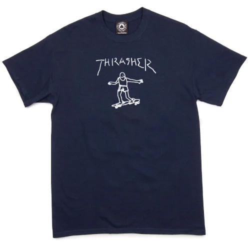 Street Style T-shirt-Thrasher Gonz Tee - Navy