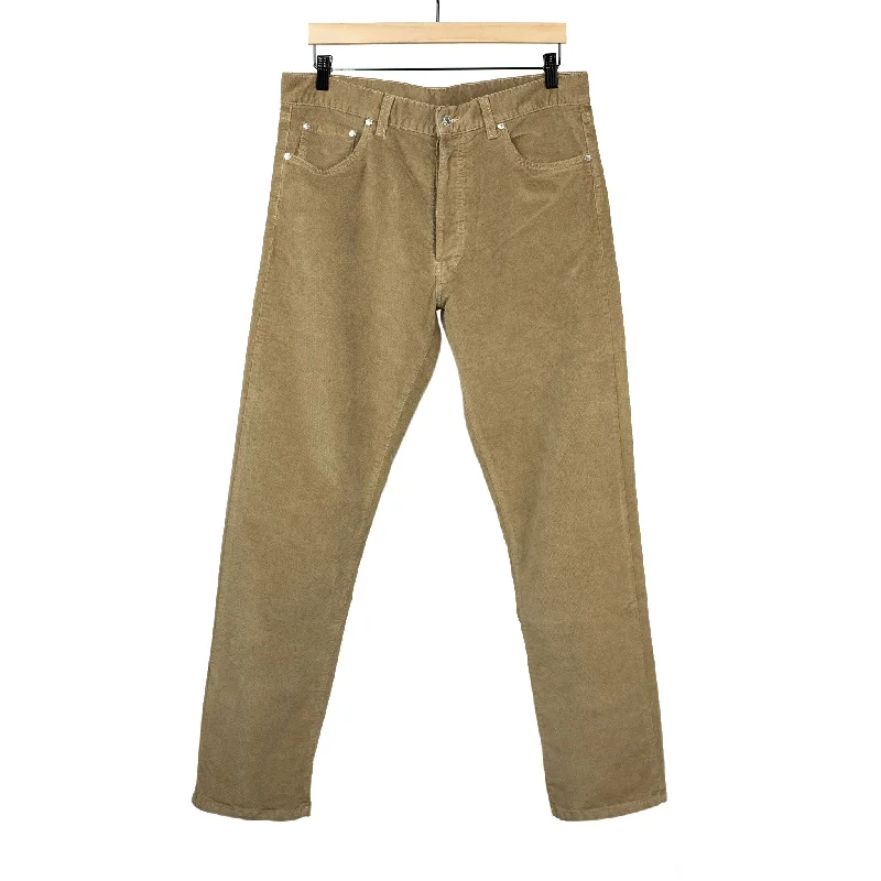 Classic Formal Pants-AAcero 5-pocket trousers in camel velvety cotton