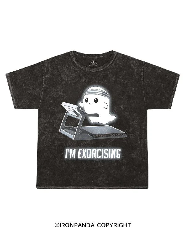 Funny Birthday T-shirt-I'M EXORCISING Kids Washed T-Shirt