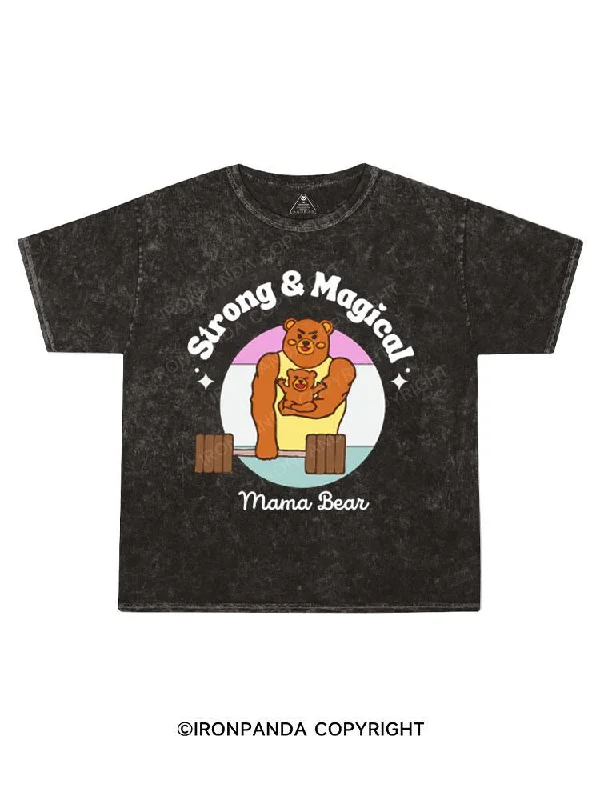 Quirky Graphic T-shirt-Strong & Magical Kids Washed T-Shirt