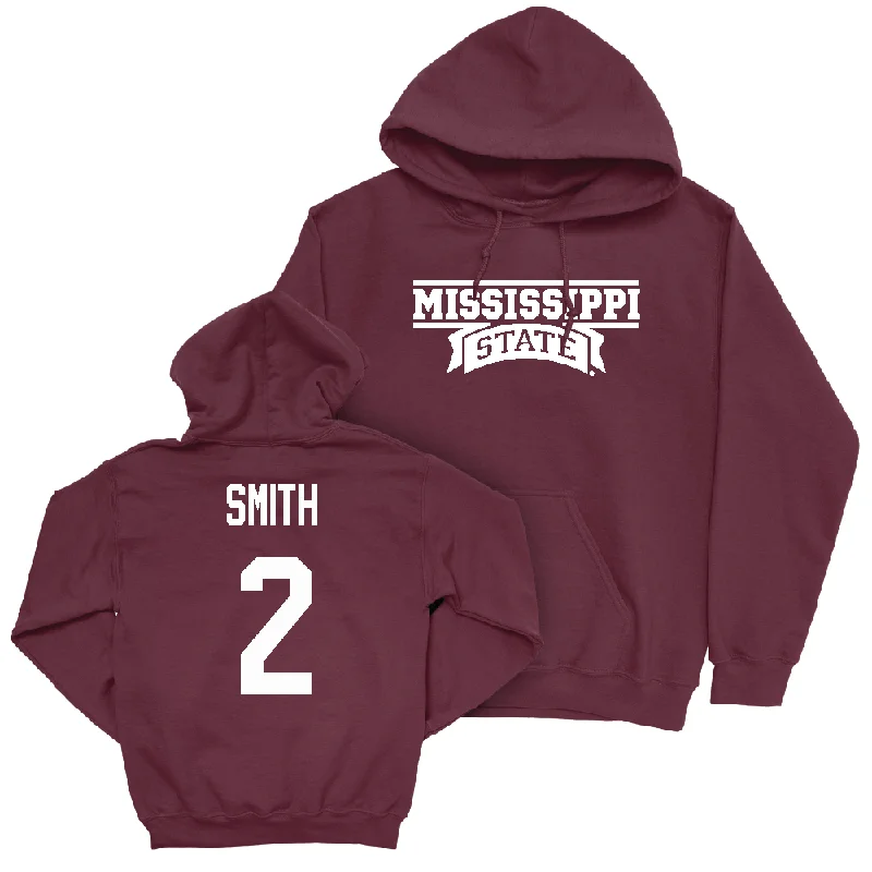 Soft Terrycloth Hoodie-Maroon Football Team Hoodie - Isaac Smith