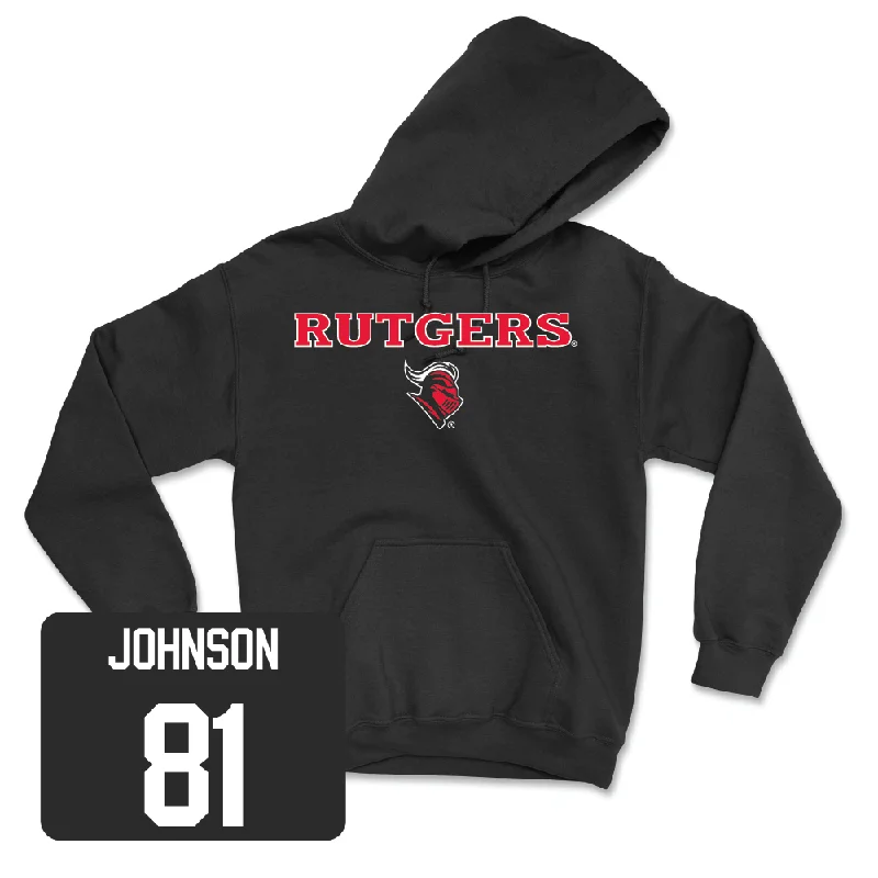 Hoodie With Inspirational Quotes-Football Black Rutgers Hoodie - Deondre Johnson