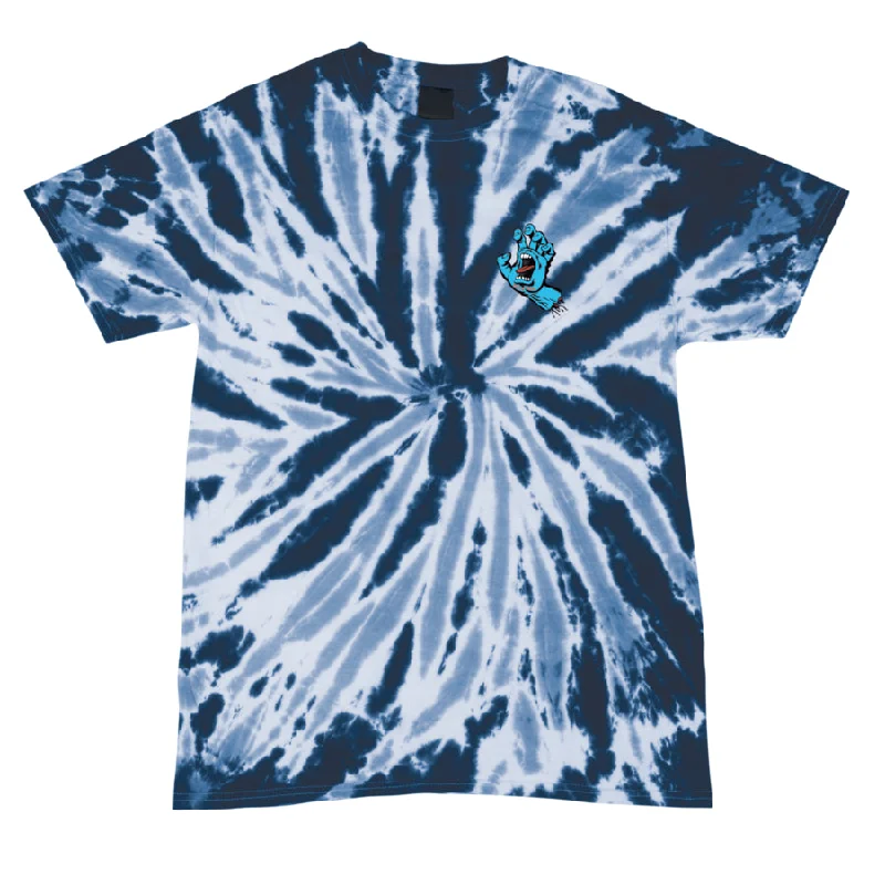 Printed Graphic T-shirt-Santa Cruz Tee Screaming Hand Twist Navy Tie Dye