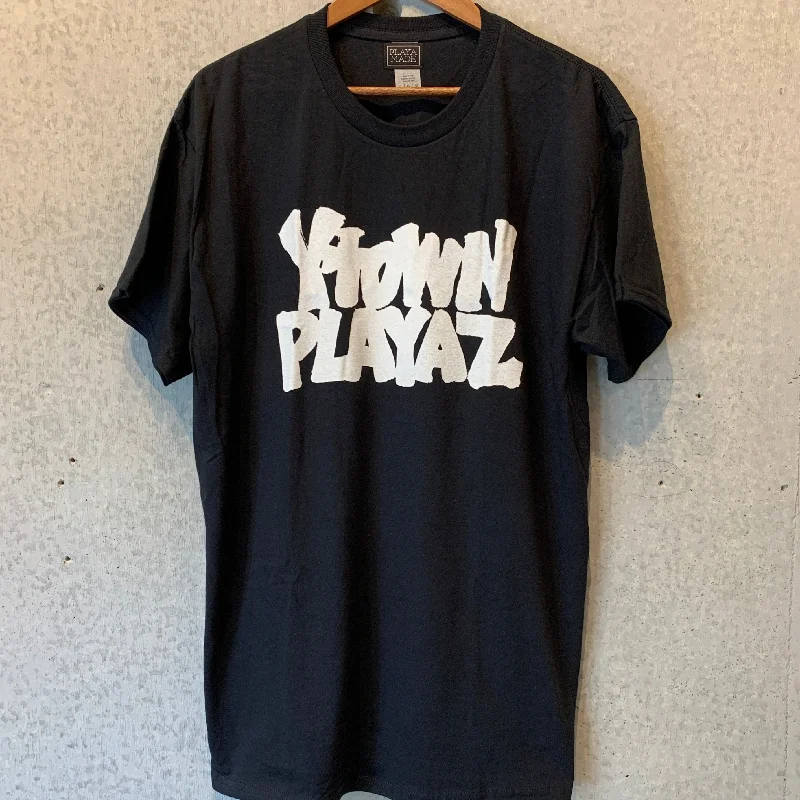 Graphic Print T-shirt-[Y TOWN PLAYAZ] YTOWN OG LOGO TEE - BLACK