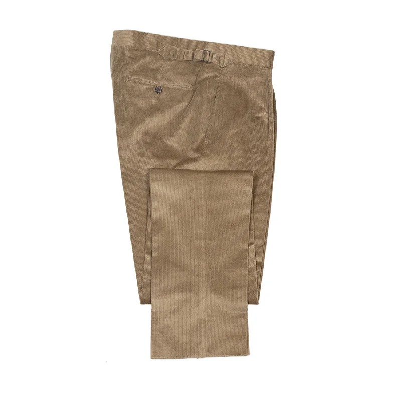 Comfortable Cargo Joggers-x Sartoria Carrara: Pleated trousers in tan Loro Piana cotton and wool corduroy (separates)