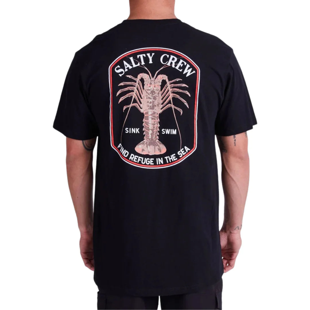 All-over Print T-shirt-Salty Crew Spiny Standard Short Sleeve T-Shirt - Black