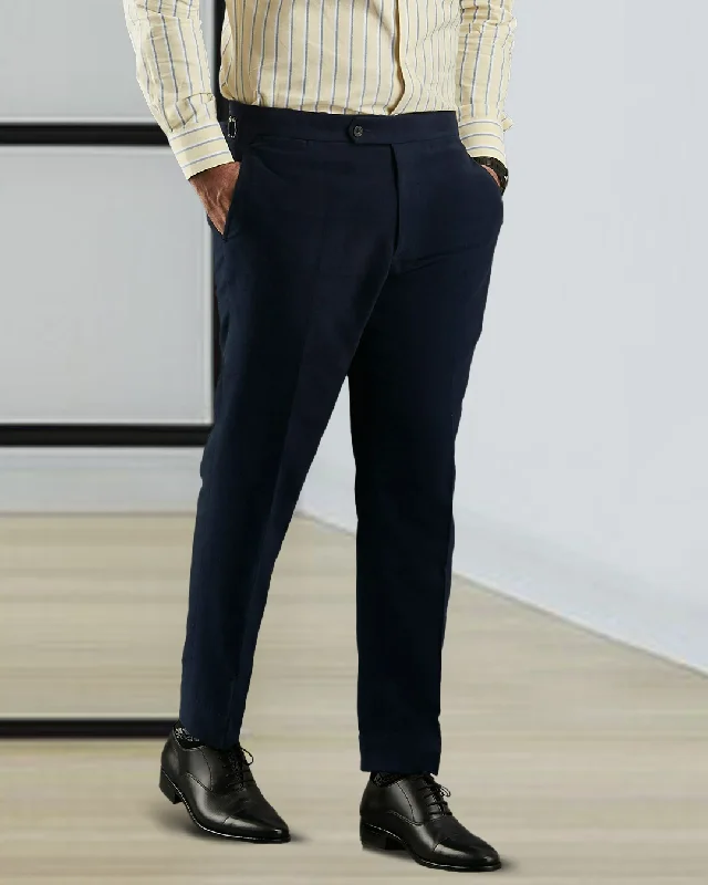 Soft Wool Lounge Pants-Zegna Dark Blue Cashco Moleskin Dress Pant