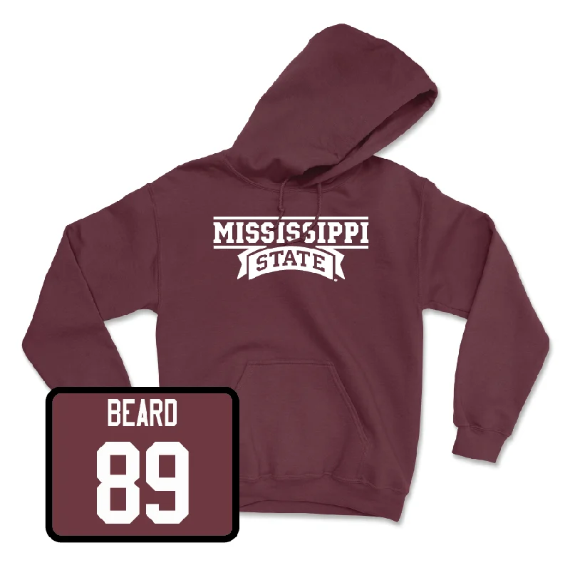 Relaxed Fit Pullover Hoodie-Maroon Football Team Hoodie - Luke Beard