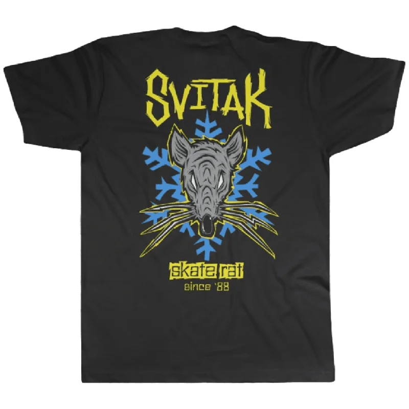 Graffiti Print T-shirt-Street Plant Kristian Svitak Skate Rat T-Shirt - Black