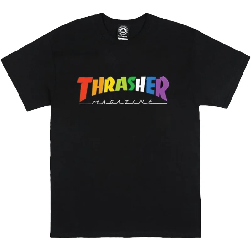 T-shirt With Funny Quotes-Thrasher Magazine Rainbow Mag T-Shirt - Black