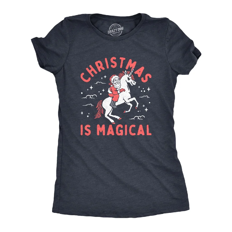 Tropical Graphic T-shirt-Christmas Is Magical Women's T Shirt