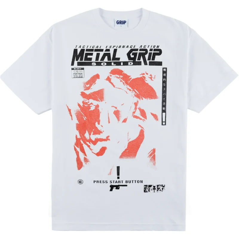 Printed Graphic T-shirt-CLASSIC GRIPTAPE METAL GRIP TEE WHITE