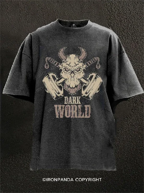 Personalized T-shirt-DARK WORLD Washed Gym Shirt