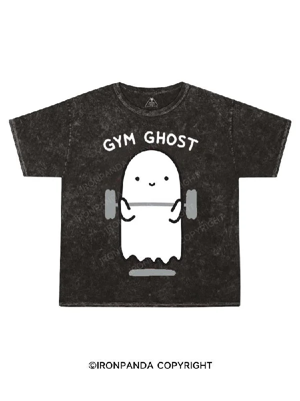 T-shirt For Festival Outfits-Gym Ghost Kids Washed T-Shirt