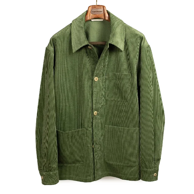 Sporty Zip-up Jacket-Work jacket in verte cotton corduroy