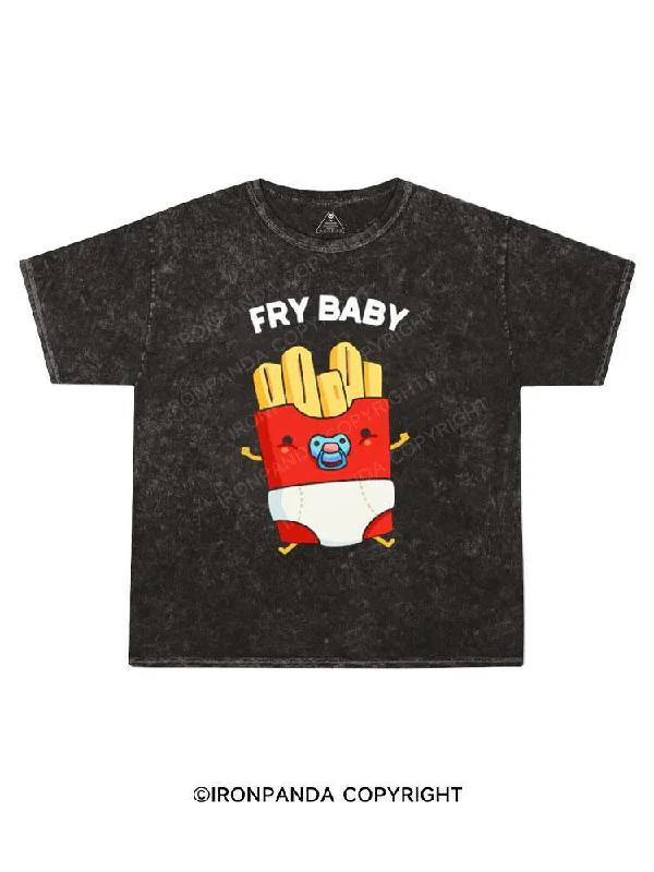 T-shirt With Motivational Quotes-Fry Baby Kids Washed T-Shirt