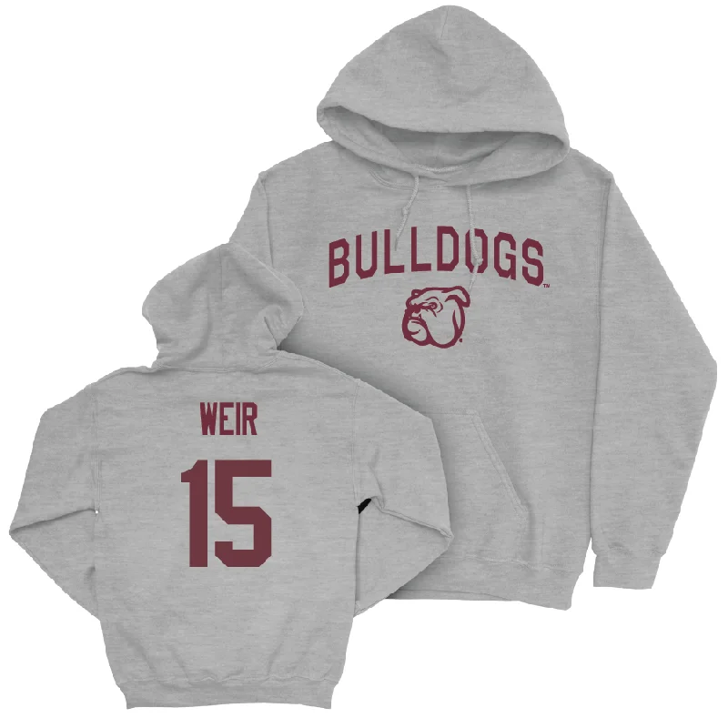 Soft Hoodie With Pockets-Sport Grey Football Bulldogs Hoodie   - Jake Weir