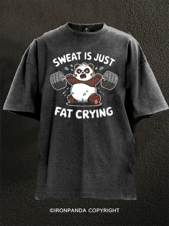 Cool Custom Printed T-shirt-Panda Weightlifting Washed Gym Shirt