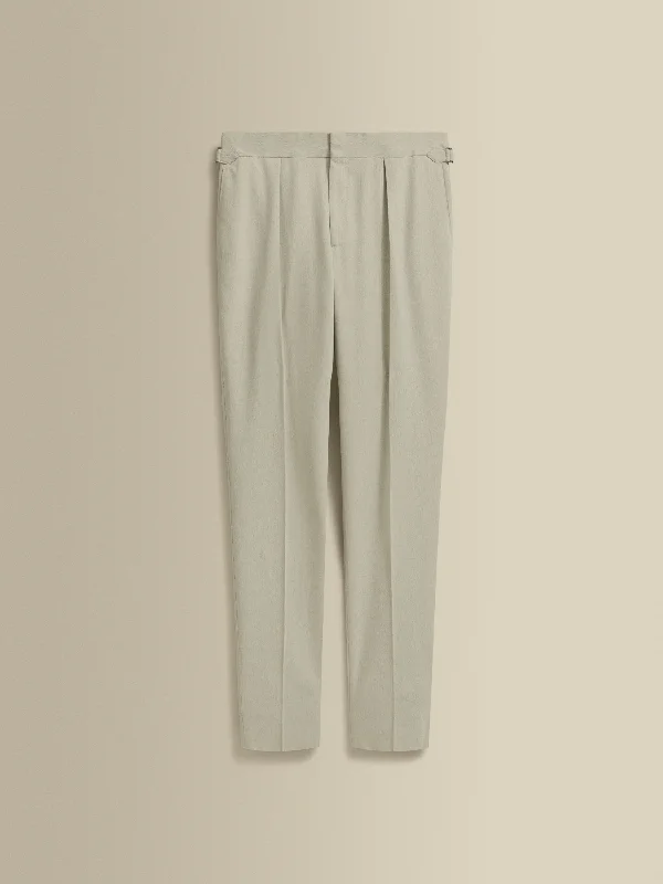 Stylish Dress Pants-Wool Single Pleat Wide Leg Tailored Trousers