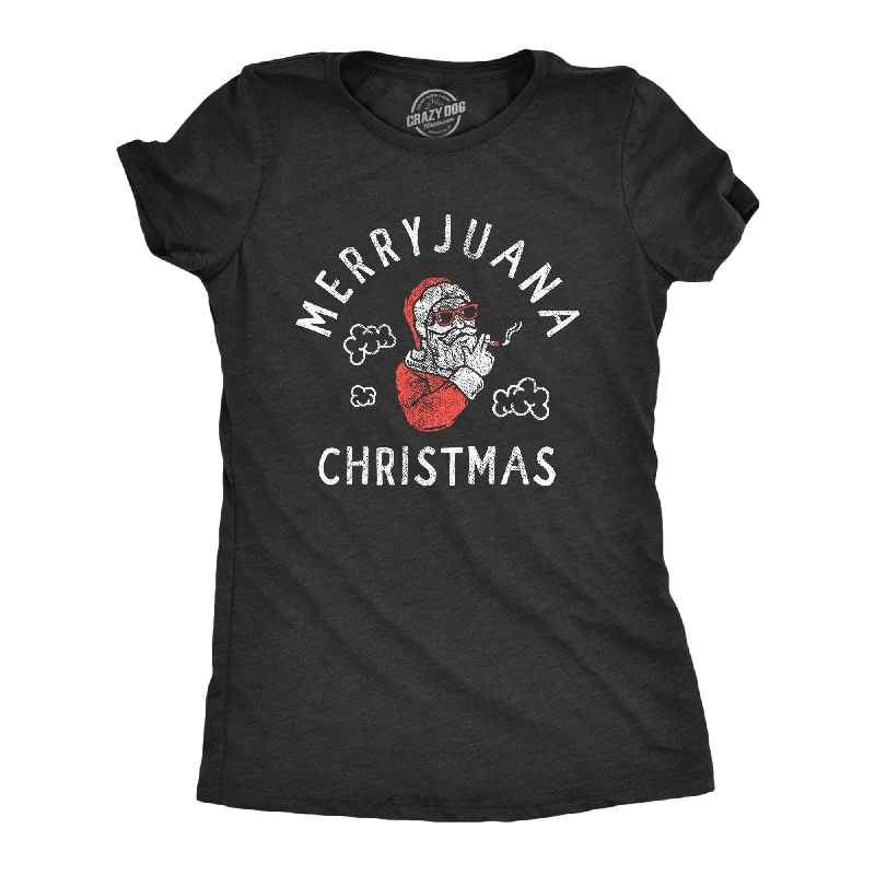 Printed Graphic T-shirt-Merryjuana Christmas Women's T Shirt