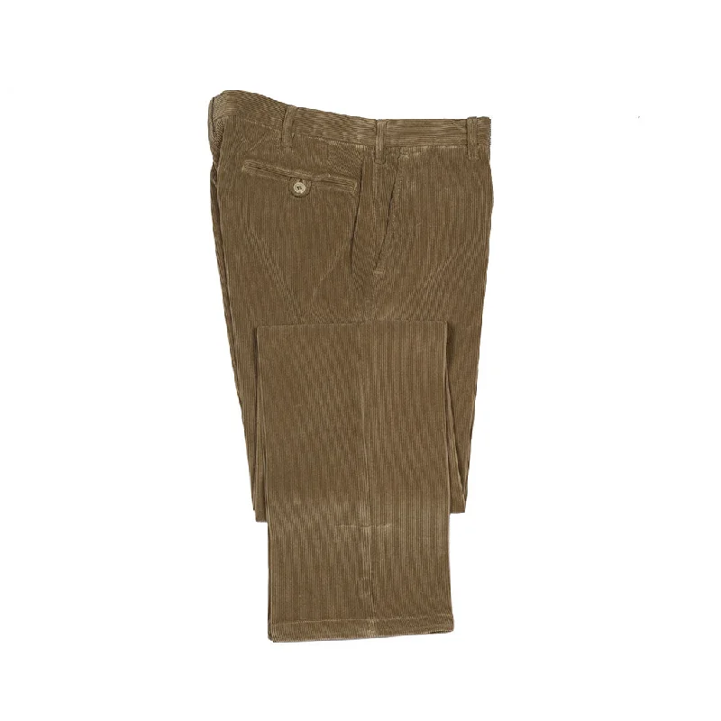 Trendy Pleated High-waisted Pants-Beige garment-dyed cotton corduroy trousers