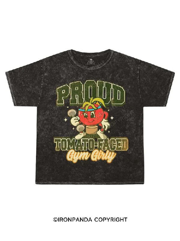 Graphic T-shirt With Cool Designs-Tomatoes workout Kids Washed T-Shirt