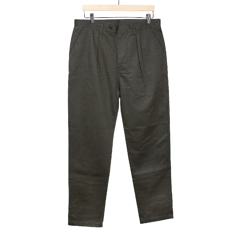 Vintage Cargo Pants-Comanche pleated pants in brown brushed cotton