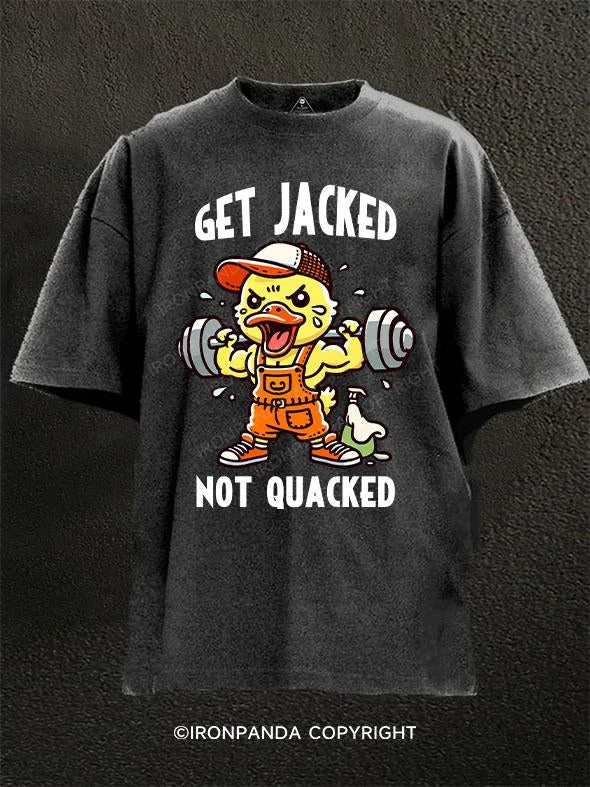 Graphic Tee For Summer-Get Jacked, Not Quacked Washed Gym Shirt