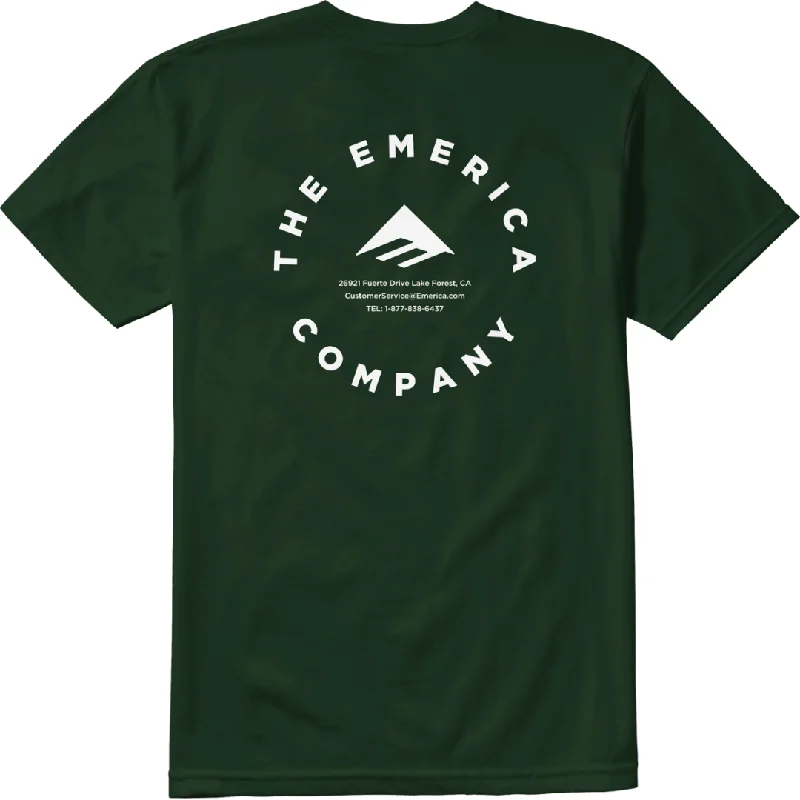 90s Graphic T-shirt-Emerica Logo Lockup T-Shirt - Forrest Green