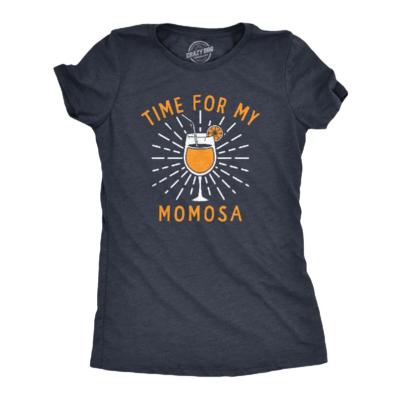 Printed Graphic T-shirt-Time For My Momosa Women's T Shirt