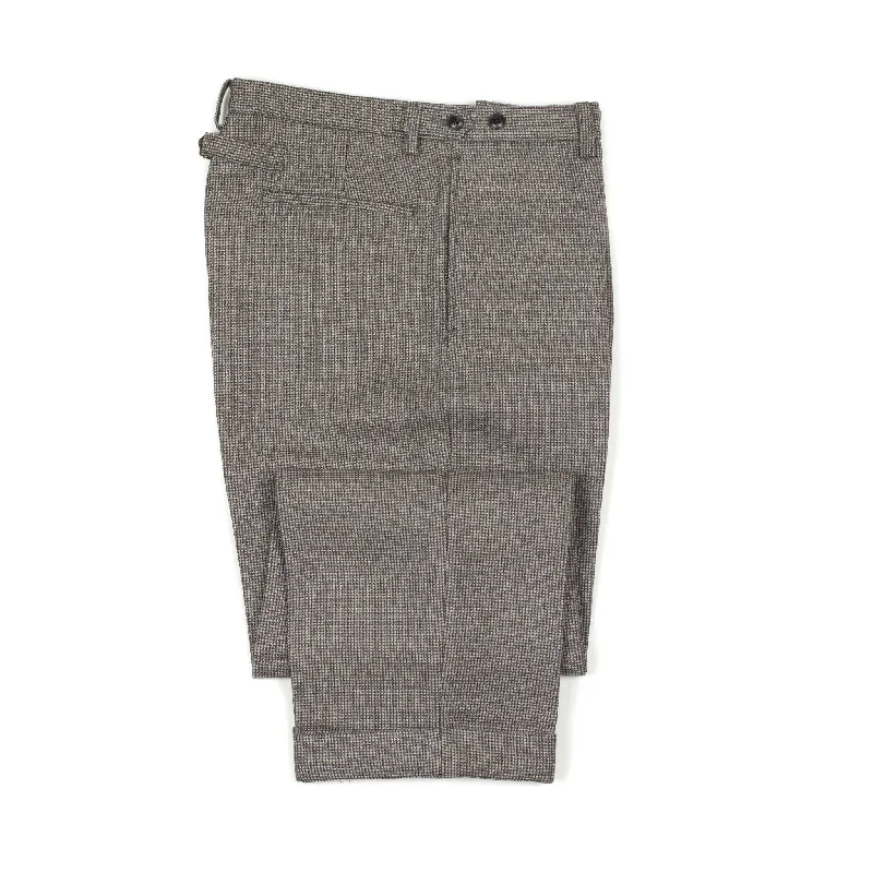 Comfortable Sweatpants-Wide flat front trousers in grey double-cloth twill (separates)